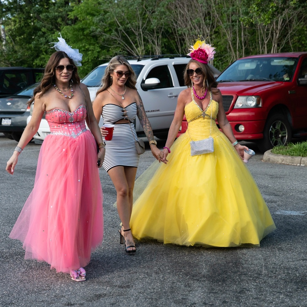 Vibrant Yellow Ball Gown with Rhinestone Accents - Picture 3 of 8